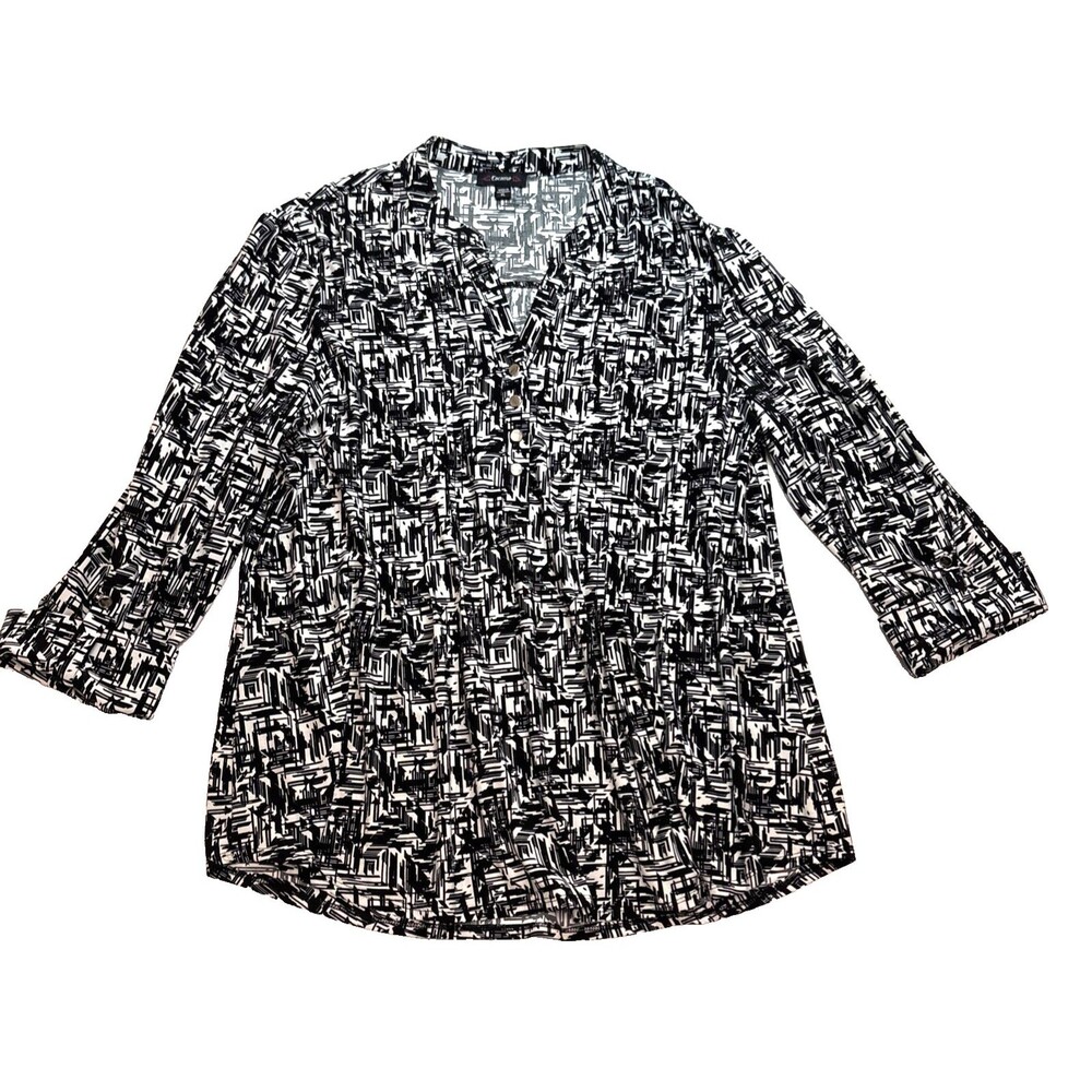 Cocomo Women's Pullover V Neck 4Button @ Neck Hooked Sleeve Size 1X